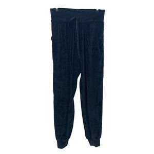 Victoria’s Secret On Point Velour Sweatpants Small Beaded Sides Jogger Black Y2K